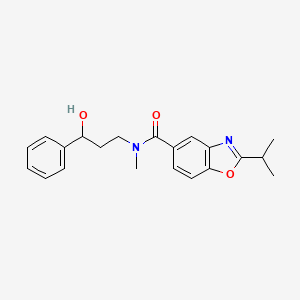 molecular formula C21H24N2O3 B6013551 N-(3-hydroxy-3-phenylpropyl)-2-isopropyl-N-methyl-1,3-benzoxazole-5-carboxamide 