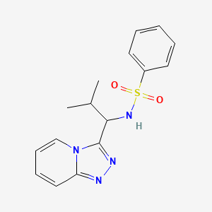 molecular formula C16H18N4O2S B6013576 N-[2-methyl-1-([1,2,4]triazolo[4,3-a]pyridin-3-yl)propyl]benzenesulfonamide 