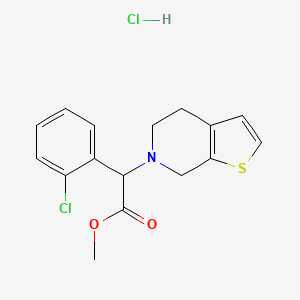 molecular formula C16H17Cl2NO2S B601359 methyl 2-(2-chlorophenyl)-2-(4,5-dihydrothieno[2,3-c]pyridin-6(7H)-yl)acetate hydrochloride CAS No. 144750-52-7
