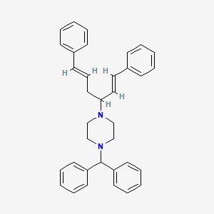 molecular formula C35H36N2 B601360 1-benzhydryl-4-((1E,5E)-1,6-diphenylhexa-1,5-dien-3-yl)piperazine CAS No. 1199751-98-8