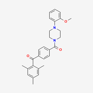 molecular formula C28H30N2O3 B6013637 mesityl(4-{[4-(2-methoxyphenyl)-1-piperazinyl]carbonyl}phenyl)methanone 