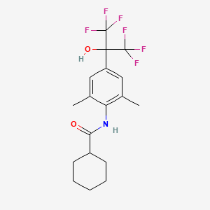 molecular formula C18H21F6NO2 B6013666 N-[4-(1,1,1,3,3,3-hexafluoro-2-hydroxypropan-2-yl)-2,6-dimethylphenyl]cyclohexanecarboxamide 