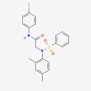 molecular formula C22H21IN2O3S B6013693 N~2~-(2,4-dimethylphenyl)-N~1~-(4-iodophenyl)-N~2~-(phenylsulfonyl)glycinamide 