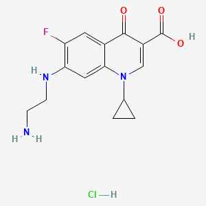 molecular formula C15H16FN3O3. HCl B601371 Desethyleneciprofloxacin monohydrochloride CAS No. 528851-31-2