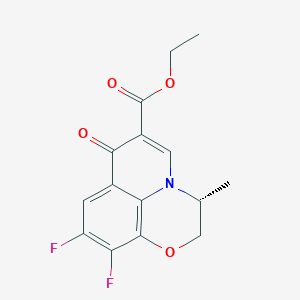 molecular formula C15H13F2NO4 B601376 Ethyl (r)-9,10-difluoro-3-methyl-7-oxo-2,3-dihydro-7h-[1,4]oxazino[2,3,4-ij]quinoline-6-carboxylate CAS No. 110548-06-6