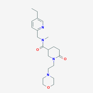 molecular formula C21H32N4O3 B6013761 N-[(5-ethyl-2-pyridinyl)methyl]-N-methyl-1-[2-(4-morpholinyl)ethyl]-6-oxo-3-piperidinecarboxamide 