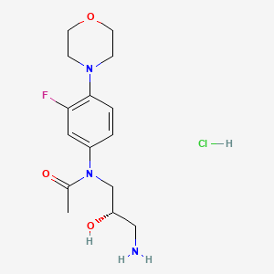 molecular formula C15H23ClFN3O3 B601378 利奈唑胺杂质 D 盐酸盐 CAS No. 1391068-25-9