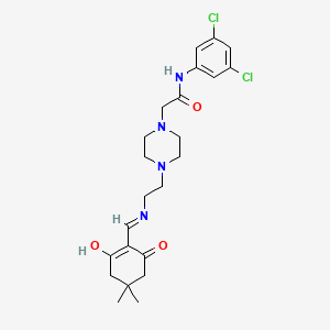 molecular formula C23H30Cl2N4O3 B6013842 N-(3,5-dichlorophenyl)-2-[4-(2-{[(4,4-dimethyl-2,6-dioxocyclohexylidene)methyl]amino}ethyl)-1-piperazinyl]acetamide 