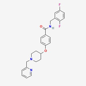 molecular formula C25H25F2N3O2 B6013858 N-(2,5-difluorobenzyl)-4-{[1-(2-pyridinylmethyl)-4-piperidinyl]oxy}benzamide 