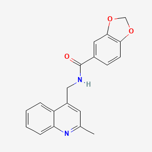molecular formula C19H16N2O3 B6013902 N-[(2-METHYLQUINOLIN-4-YL)METHYL]-2H-1,3-BENZODIOXOLE-5-CARBOXAMIDE 