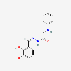 molecular formula C17H19N3O3 B6013903 N-[(Z)-(2-hydroxy-3-methoxyphenyl)methylideneamino]-2-(4-methylanilino)acetamide 