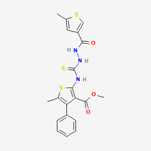 molecular formula C20H19N3O3S3 B6013997 methyl 5-methyl-2-[({2-[(5-methyl-3-thienyl)carbonyl]hydrazino}carbonothioyl)amino]-4-phenyl-3-thiophenecarboxylate 