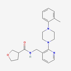 molecular formula C22H28N4O2 B6013999 N-[[2-[4-(2-methylphenyl)piperazin-1-yl]pyridin-3-yl]methyl]oxolane-3-carboxamide 