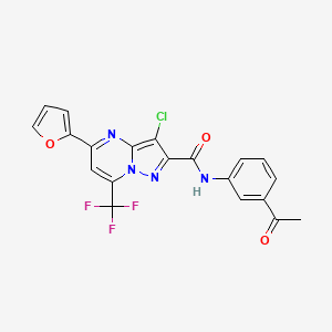molecular formula C20H12ClF3N4O3 B6014018 N-(3-acetylphenyl)-3-chloro-5-(2-furyl)-7-(trifluoromethyl)pyrazolo[1,5-a]pyrimidine-2-carboxamide 