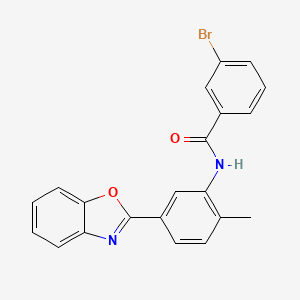 molecular formula C21H15BrN2O2 B6014025 N-[5-(1,3-benzoxazol-2-yl)-2-methylphenyl]-3-bromobenzamide 