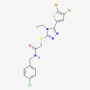 molecular formula C17H15Br2ClN4OS2 B6014089 N-(4-chlorobenzyl)-2-{[5-(4,5-dibromo-2-thienyl)-4-ethyl-4H-1,2,4-triazol-3-yl]thio}acetamide 
