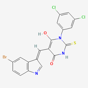 molecular formula C19H10BrCl2N3O2S B6014181 5-[(5-bromo-1H-indol-3-yl)methylene]-1-(3,5-dichlorophenyl)-2-thioxodihydro-4,6(1H,5H)-pyrimidinedione 