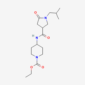 molecular formula C17H29N3O4 B6014204 ethyl 4-{[(1-isobutyl-5-oxopyrrolidin-3-yl)carbonyl]amino}piperidine-1-carboxylate 