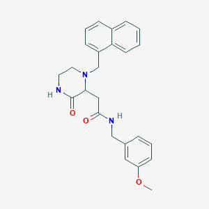 molecular formula C25H27N3O3 B6014260 N-(3-methoxybenzyl)-2-[1-(1-naphthylmethyl)-3-oxo-2-piperazinyl]acetamide 