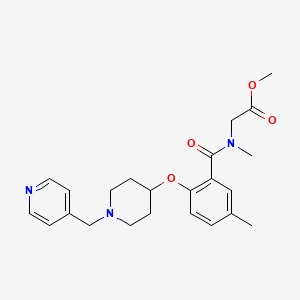 molecular formula C23H29N3O4 B6014265 methyl N-methyl-N-(5-methyl-2-{[1-(4-pyridinylmethyl)-4-piperidinyl]oxy}benzoyl)glycinate 