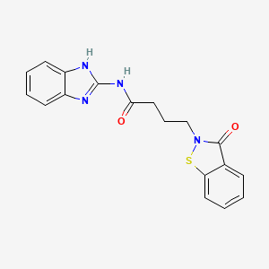 molecular formula C18H16N4O2S B6014311 N-(1,3-dihydro-2H-benzimidazol-2-ylidene)-4-(3-oxo-1,2-benzothiazol-2(3H)-yl)butanamide 