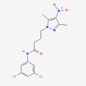 molecular formula C15H16Cl2N4O3 B6014341 N-(3,5-dichlorophenyl)-4-(3,5-dimethyl-4-nitro-1H-pyrazol-1-yl)butanamide 