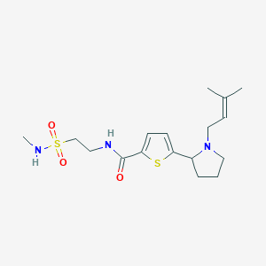 molecular formula C17H27N3O3S2 B6014398 N-{2-[(methylamino)sulfonyl]ethyl}-5-[1-(3-methyl-2-buten-1-yl)-2-pyrrolidinyl]-2-thiophenecarboxamide 