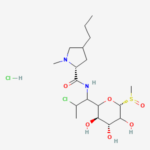 molecular formula C18H33ClN2O6S B601441 (2R)-N-[2-chloro-1-[(3R,4R,6R)-3,4,5-trihydroxy-6-methylsulfinyloxan-2-yl]propyl]-1-methyl-4-propylpyrrolidine-2-carboxamide;hydrochloride CAS No. 22431-46-5