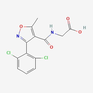molecular formula C13H10Cl2N2O4 B601446 N-[[3-(2,6-Dichlorophenyl)-5-methyl-4-isoxazolyl]carbonyl]glycine CAS No. 883225-99-8