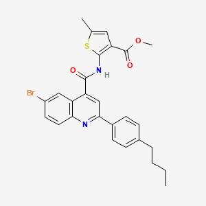 molecular formula C27H25BrN2O3S B6014460 methyl 2-({[6-bromo-2-(4-butylphenyl)-4-quinolinyl]carbonyl}amino)-5-methyl-3-thiophenecarboxylate 