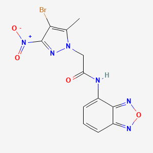 molecular formula C12H9BrN6O4 B6014483 N-(2,1,3-benzoxadiazol-4-yl)-2-(4-bromo-5-methyl-3-nitro-1H-pyrazol-1-yl)acetamide 
