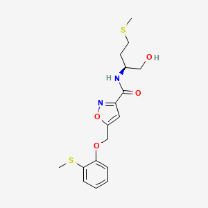 molecular formula C17H22N2O4S2 B6014507 N-[(2S)-1-hydroxy-4-methylsulfanylbutan-2-yl]-5-[(2-methylsulfanylphenoxy)methyl]-1,2-oxazole-3-carboxamide 