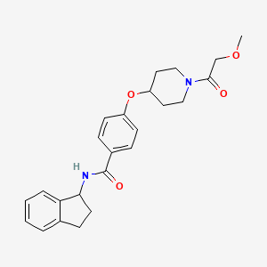 molecular formula C24H28N2O4 B6014531 N-(2,3-dihydro-1H-inden-1-yl)-4-{[1-(methoxyacetyl)-4-piperidinyl]oxy}benzamide 