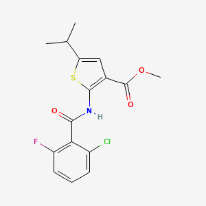 molecular formula C16H15ClFNO3S B6014581 methyl 2-[(2-chloro-6-fluorobenzoyl)amino]-5-isopropyl-3-thiophenecarboxylate 