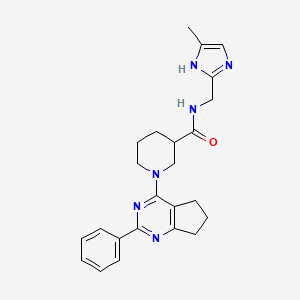 molecular formula C24H28N6O B6014678 N-[(4-methyl-1H-imidazol-2-yl)methyl]-1-(2-phenyl-6,7-dihydro-5H-cyclopenta[d]pyrimidin-4-yl)-3-piperidinecarboxamide 