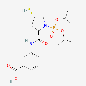molecular formula C18H27N2O6PS B601468 3-[[(4S)-1-(Diisopropoxyphosphinyl)-4alpha-mercapto-L-prolyl]amino]benzoic acid CAS No. 220031-86-7
