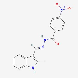 molecular formula C17H14N4O3 B6014737 N'-[(2-methyl-1H-indol-3-yl)methylene]-4-nitrobenzohydrazide 