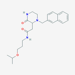 molecular formula C23H31N3O3 B6014792 N-(3-isopropoxypropyl)-2-[1-(2-naphthylmethyl)-3-oxo-2-piperazinyl]acetamide 
