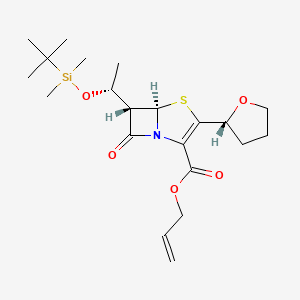 molecular formula C21H33NO5SSi B601480 (5R,6S)-Allyl 6-((R)-1-((tert-butyldimethylsilyl)oxy)ethyl)-7-oxo-3-((R)-tetrahydrofuran-2-yl)-4-thia-1-azabicyclo[3.2.0]hept-2-ene-2-carboxylate CAS No. 120705-67-1