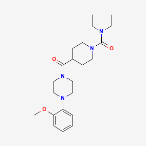 molecular formula C22H34N4O3 B6014826 N,N-diethyl-4-{[4-(2-methoxyphenyl)-1-piperazinyl]carbonyl}-1-piperidinecarboxamide 