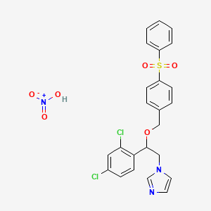 molecular formula C24H20Cl2N2O3S. HNO3 B601485 Fenticonazole Sulfone Nitric Acid Salt CAS No. 80676-29-5