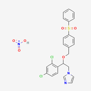 molecular formula C24H20Cl2N2O3S. HNO3 B601485 1-[2-[[4-(苯磺酰)苯基]甲氧基]-2-(2,4-二氯苯基)乙基]咪唑；硝酸 CAS No. 80676-29-5