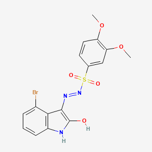 molecular formula C16H14BrN3O5S B6014884 N'-(4-bromo-2-oxo-1,2-dihydro-3H-indol-3-ylidene)-3,4-dimethoxybenzenesulfonohydrazide 