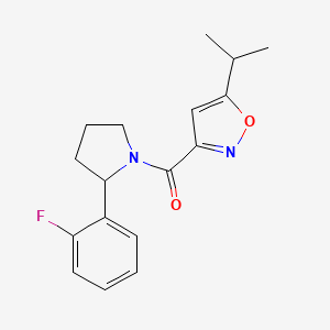 molecular formula C17H19FN2O2 B6014891 3-{[2-(2-fluorophenyl)-1-pyrrolidinyl]carbonyl}-5-isopropylisoxazole 