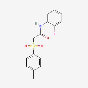 molecular formula C15H14FNO3S B6014916 N-(2-fluorophenyl)-2-[(4-methylphenyl)sulfonyl]acetamide 