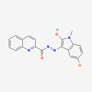 molecular formula C19H13BrN4O2 B6014917 N'-(5-bromo-1-methyl-2-oxo-1,2-dihydro-3H-indol-3-ylidene)-2-quinolinecarbohydrazide 