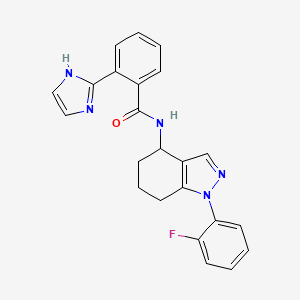 molecular formula C23H20FN5O B6014918 N-[1-(2-fluorophenyl)-4,5,6,7-tetrahydro-1H-indazol-4-yl]-2-(1H-imidazol-2-yl)benzamide 