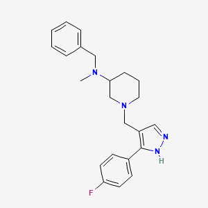 molecular formula C23H27FN4 B6014932 N-benzyl-1-[[5-(4-fluorophenyl)-1H-pyrazol-4-yl]methyl]-N-methylpiperidin-3-amine 