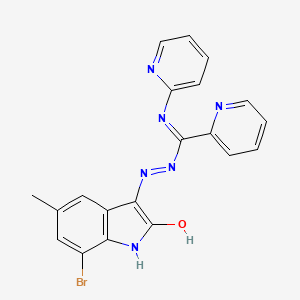 molecular formula C20H15BrN6O B6014942 N-[(7-bromo-2-hydroxy-5-methyl-1H-indol-3-yl)imino]-N'-pyridin-2-ylpyridine-2-carboximidamide 