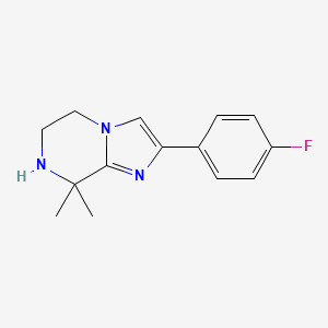 molecular formula C14H16FN3 B601503 2-(4-Fluorophenyl)-8,8-dimethyl-5,6,7,8-tetrahydroimidazo[1,2-A]pyrazine CAS No. 1310455-86-7